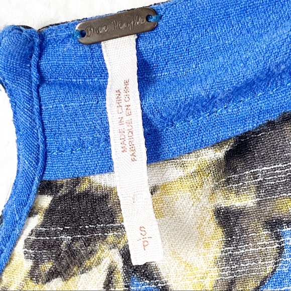 FREE PEOPLE All The Right Ruffles Casual Blue Floral Faux Wrap Romper Small - Picture 4 of 12